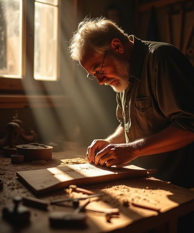Artesano trabajando en un taller tradicional madrileño